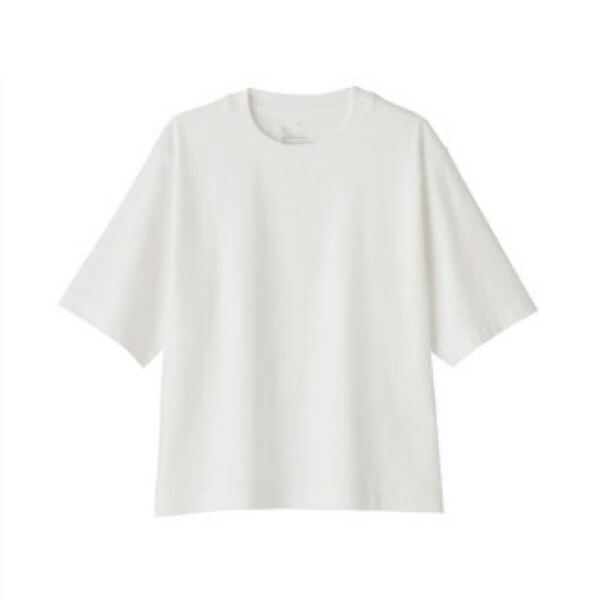 無印良品 涼感UVカットクルーネックワイド半袖Tシャツ婦人XL 白