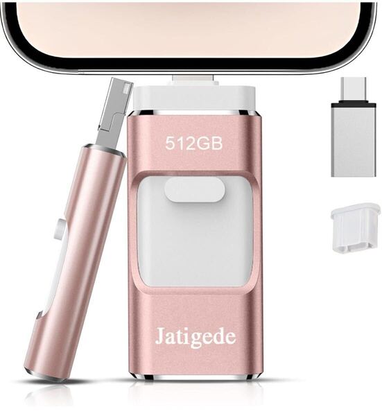 512GB usbメモリ 3.1高速4in1 iPhone usbメモリー フラッシュドライブ アイフォン用メモリ IOS Android PC USB 両面挿しスマホ USB