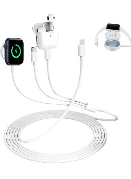 3in1 アップルウォッチ 充電器 【2025最新型】Type-Cコネクタ Apple Watch 充電器 充電ケーブル ワイヤレス USB-C充電ケーブル (1M)