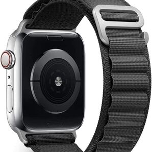 アルパイン ループコンパチブルアップルウォッチバンド42/44/45/49mm テキスタイル ウーブン ループ チタン製 GHook 全シリーズ対応 黒