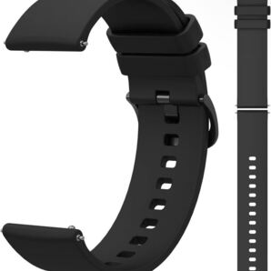 時計バンド 時計ベルト 20mm シリコンバンド 替えベルト スマートウォッチバンド 防水 交換ベルト スポーツループ 軽量 通気性 ブラック