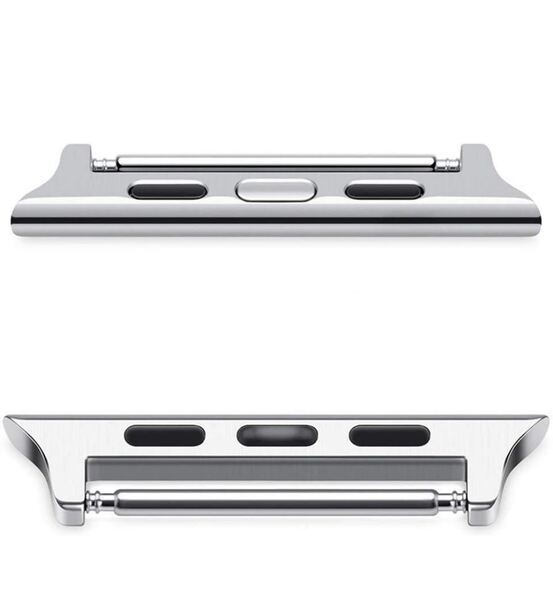 アップルウォッチ Apple Watchバンドアダプター 42/44/45/49mm 交換金具 ピンタイプ連結器ラグ幅22mm 2個セット 工具不要 シルバー