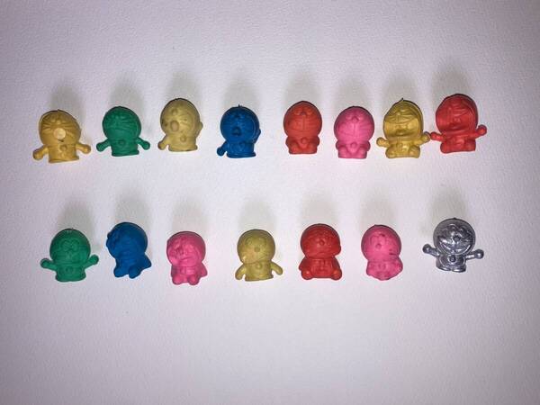 消しゴム ドラえもん 藤子不二雄 ガチャガチャ ガシャポン 食玩 フィギュア 当時物 小学館 テレビ朝日 10種 15個 レア ミスあり