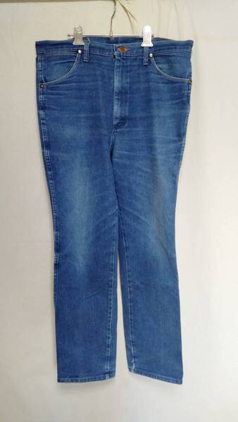 ★Wranglerラングラー革パッチデニムジーンズMADE IN MEXICO青936DEN正規品W36L34★