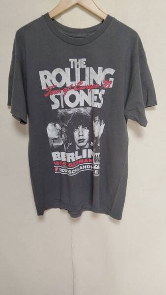★バンドTシャツTHE ROLLING STONESザローリングストーンズダメージ加工MADE IN MEXICO灰色サイズL★