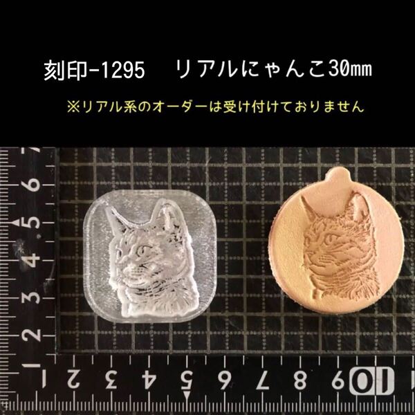 刻印-1295 リアルにゃんこ 動物刻印 アクリル刻印 レザークラフト ハンドクラフト スタンプ ハンドメイド 革タグ