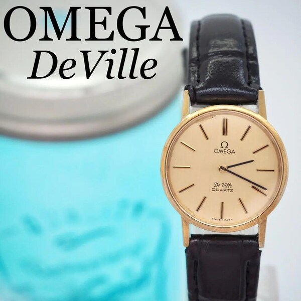 34 OMEGA 時計 DeVille デビル レディース ゴールド 新品ベルト