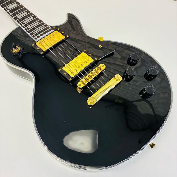 maison レスポール カスタムタイプ ブラック 黒 エレキギター ゴールドパーツ 初心者向け ぼっちざろっく 後藤ひとり