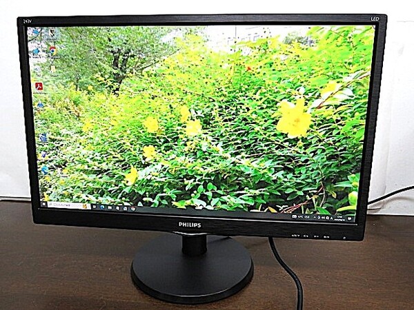 動作品フィリップス・Philips 23.6型LEDディスプレイ◇243V5Q フルHD HDMI,D-SUB,DVI スピーカー搭載ゲーミングモニター中古品 3-1