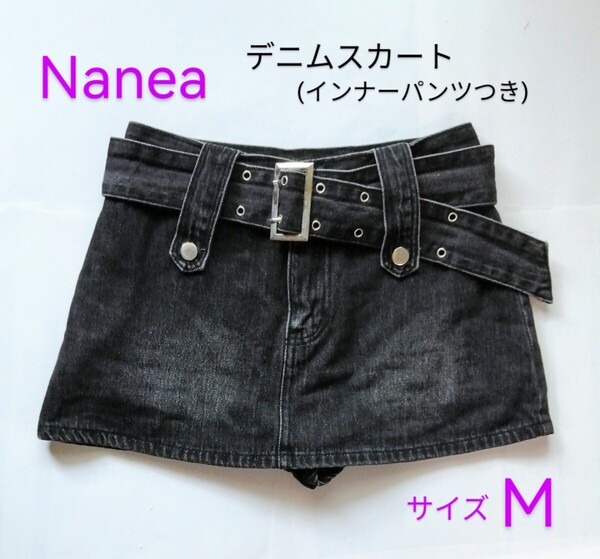 「NANEA ナネア 黒 デニム ミニスカート(インナーパンツつき) M 実寸あり」とても柔らかい素材/ZARA、H&Mショートパンツも出品