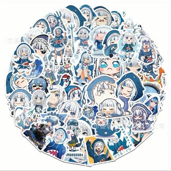 新品 がうる・ぐら ステッカー 28枚 シール 防水 デコレーション 可愛い 推し 少女 イラスト 絵 ホロライブ VTuber サメちゃん グラちゃん