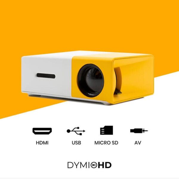 送料無料 美品 ミニ プロジェクター DYMIO HD 小型 家庭用 1080P フルHD モバイル 3D コンパクト 軽量 HDMI USB SD モニター 大画面 映画