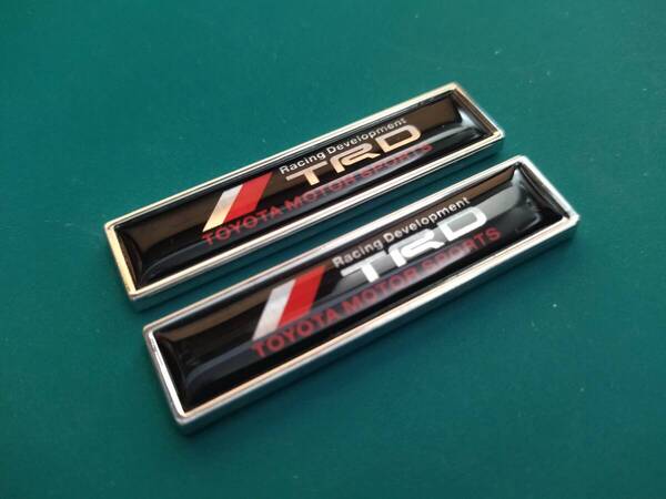 【2個セット】【ゆうパケット送料込】TRD エンブレムプレート 縦1.4cm×横5.8cm×厚3mm