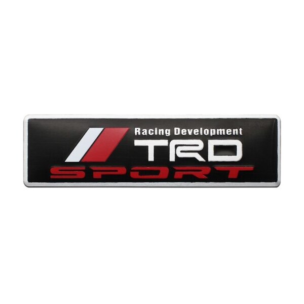 【ゆうパケット送料込】TRD SPORTS エンブレムプレート 縦2.8cm×横10cm アルミ製 TOYOTA トヨタ
