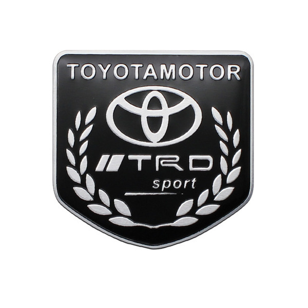 【ゆうパケット送料込】TRD エンブレムプレート ブラック 縦5cm×横5cm アルミ製 TOYOTA トヨタ 10
