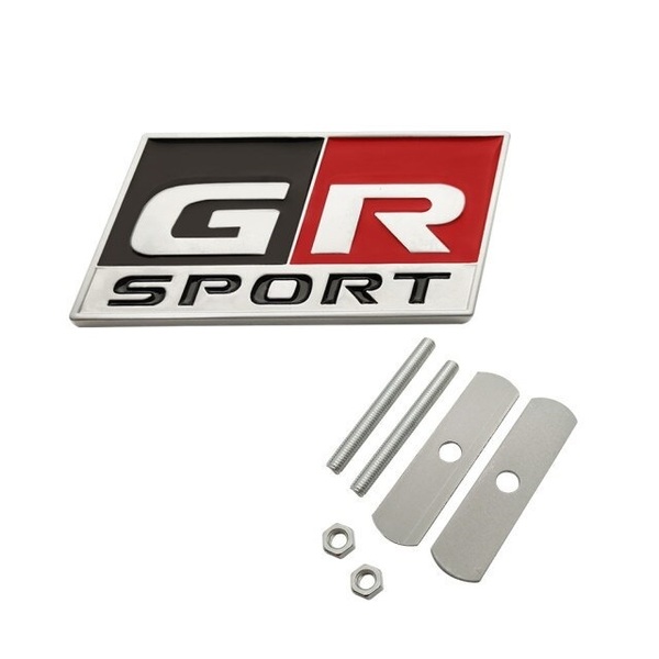 【ゆうパケット送料込】GR SPORT 3Dエンブレム(Fグリル用) 黒/赤/銀 縦3.7cm×横7.8cm 金属製 TOYOTA 86 ヤリス