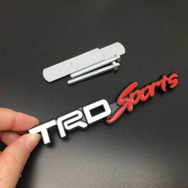 【ゆうパケット送料込】TRD Sports 3Dエンブレム(Fグリル用) 白/赤/黒 金属製 TOYOTA GR 豊田