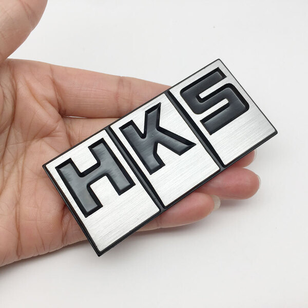 【ゆうパケット送料込】HKS 3Dエンブレムプレート(文字:黒) 縦3.6cm×横7.9cm アルミ製 チューニング カスタム エッチ・ケー・エス