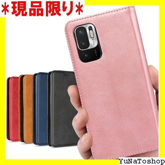 ☆送料無料☆ Xiaomi Redmi Note 10 JE ケース カード スタンド機能 落ち着いた色 レトロ ピンク 141