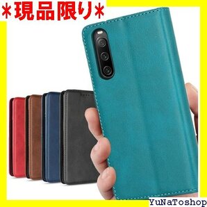 ☆送料無料☆ Xperia 10 V ケース 手帳型 XPERIA1 ード入れ ンド機能 落ち着いた色 レトロ ターコイズ 328