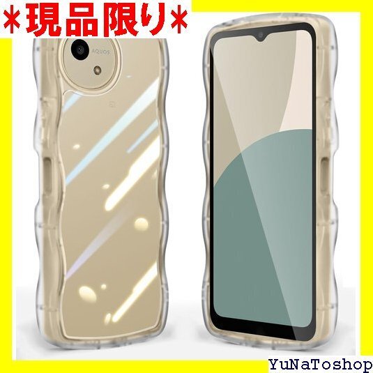 ☆送料無料☆ AQUOS R9 かわいい ケース クリア 波状フレー R9 カ 落下防止 ワイヤレス充電対応 クリア 透明 479