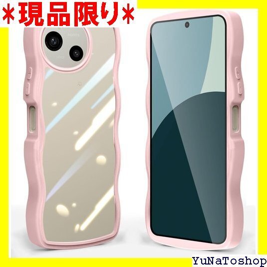 ☆送料無料☆ AQUOS R9 かわいい ケース クリア 波状フレー オス R バー 落下防止 ワイヤレス充電対応 ピンク 482