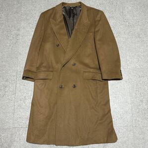 カシミヤ100% ウール ダブルロングコート 肩パット LL