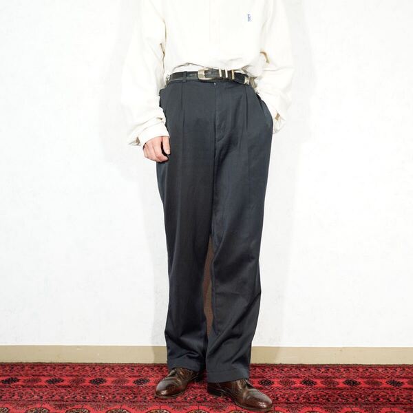 USA VINTAGE Burtons ESTABLISHED TUCK DESIGN SLACKS PANTS/アメリカ古着タックデザインスラックスパンツ