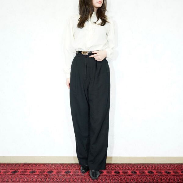 USA VINTAGE bebe TUCK DESIGN SLACKS PANTS MADE IN USA/アメリカ古着タックデザインスラックスパンツ
