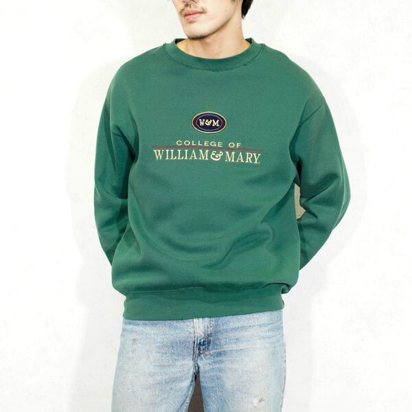USA VINTAGE JANSPORT COLLEGE OF WILLIAM& MARY COLLEGE EMBROIDERY DESIGN SWEAT SHIRT/アメリカ古着スウェット