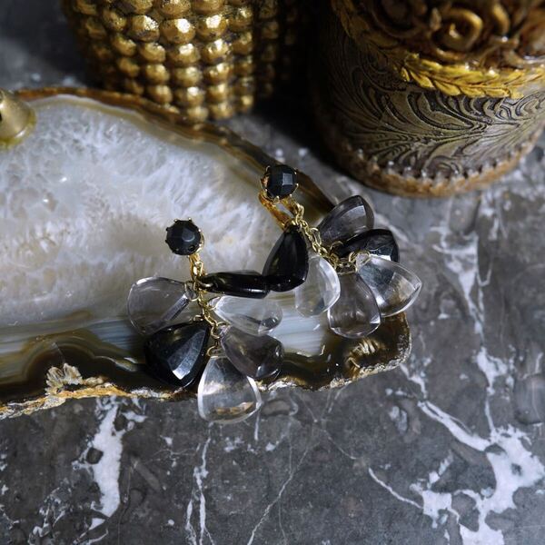 USA VINTAGE CLEAR STONE DESIGN EAR CLIPS/アメリカ古着クリアストーンデザインイヤリング