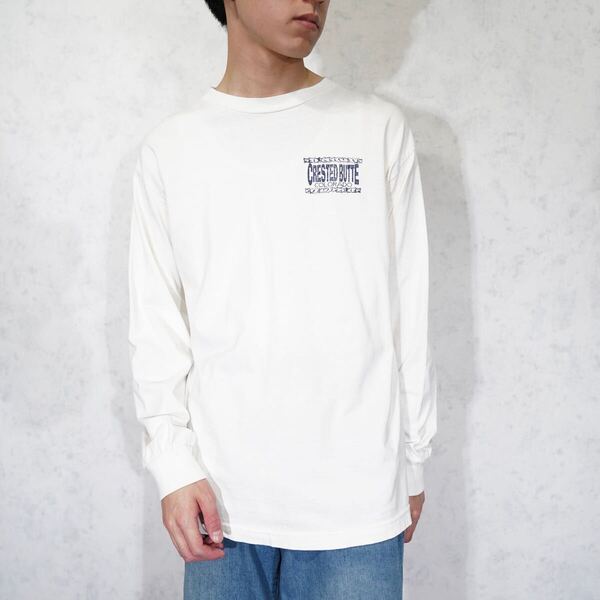 USA VINTAGE CRESTED BUTTE PRINT DESIGN LONG SLEEVE T SHIRT/アメリカ古着プリントデザイン長袖Tシャツ(ロンT)