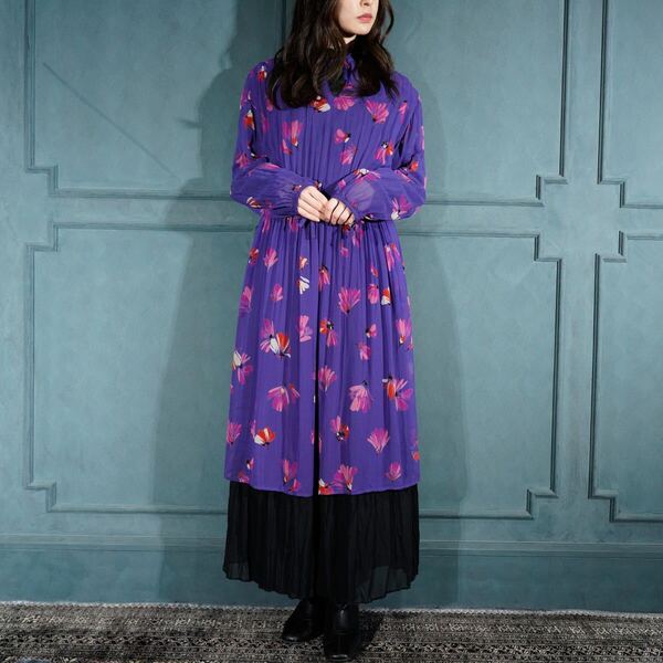 USA VINTAGE FLOWER PATTERNED DESIGN ONE PIECE/アメリカ古着お花柄デザインワンピース