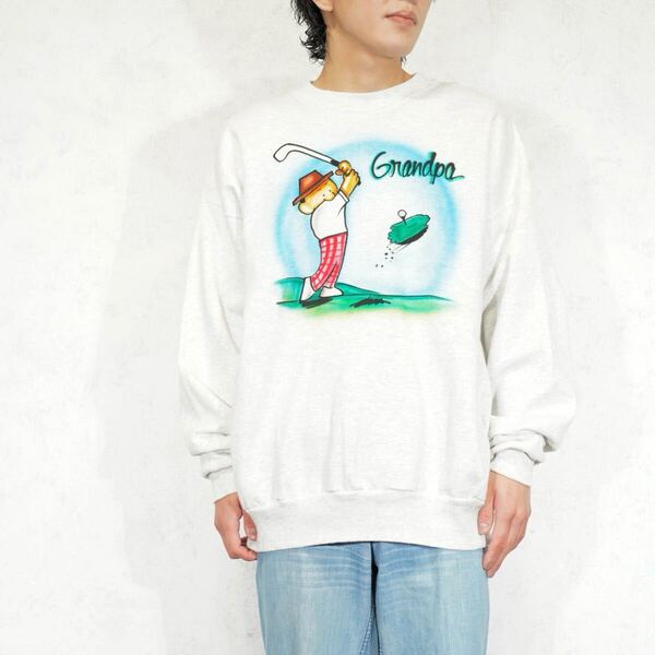 USA VINTAGE Hanes COMFORTBLEND HAND DRAWING DESIGN SWEAT SHIRT/アメリカ古着ヘインツ手書きデザインスウェット