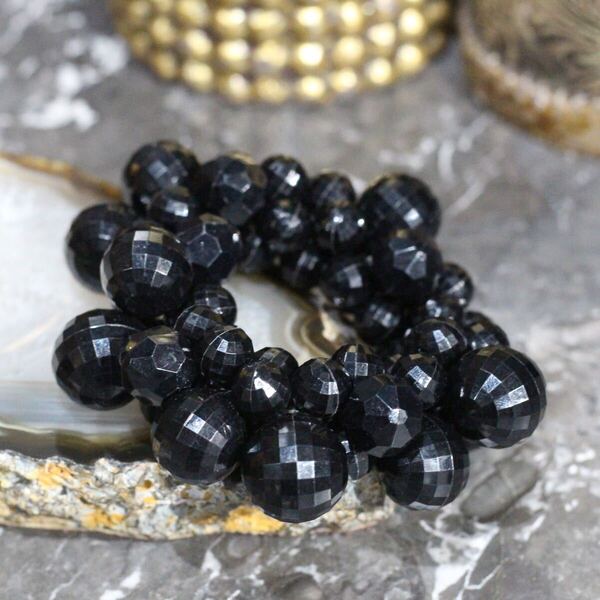 USA VINTAGE BLACK STONE BEADS DESIGN BRACELET/アメリカ古着ブラックストーンビーズデザインブレスレット