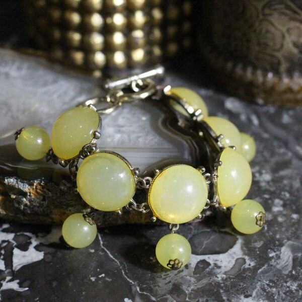 USA VINTAGE COLOR STONE DESIGN CHAIN BRACELET/アメリカ古着カラーストーンデザインチェーンブレスレット