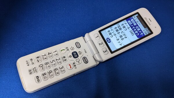 H5342 docomo SIMフリー らくらくホン F-01M FUJITSU 4Gガラホ 簡易動作確認&簡易清掃&初期化OK 判定○ WebにてSIMロック解除手続受付済