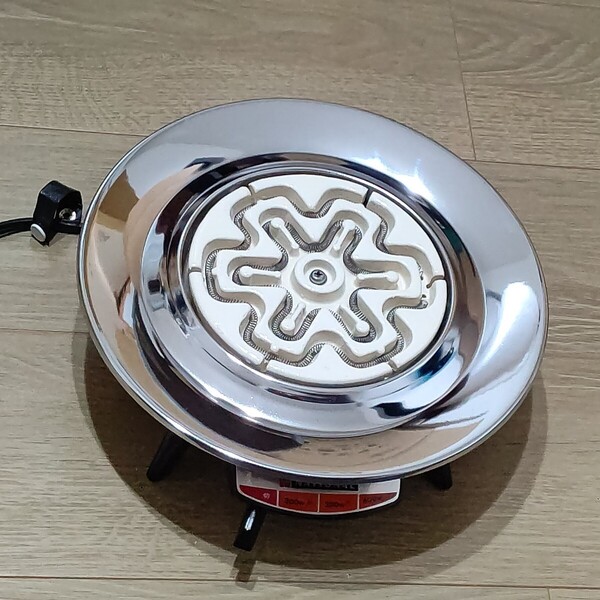 ナショナル 松下電器 NK-684 丸型 300-600W 高能率 電気コンロ 電気調理器 レトロポップ 昭和レトロ 中古 送料無料 即決