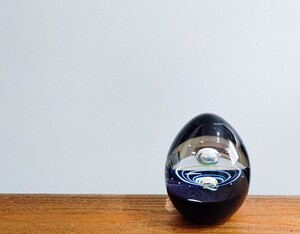 ノグチミエコ 時空のトンネル Fusion Factory ペーパーウェイト 宇宙 銀河 工芸ガラス 野口硝子 アート オブジェ 中古 送料無料 即決