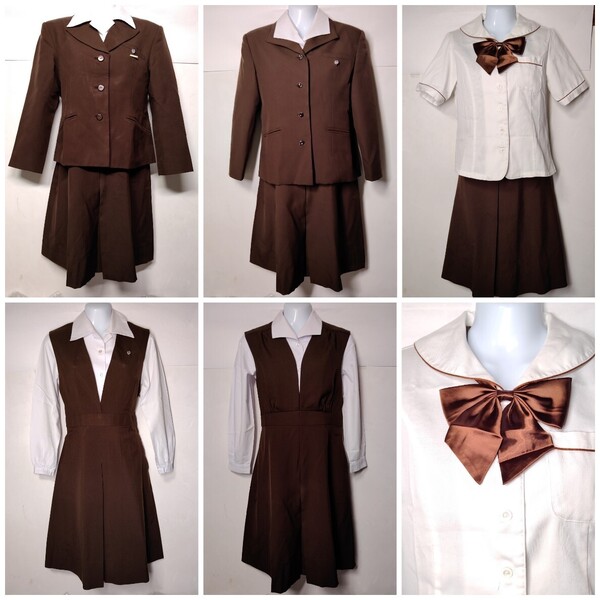 京都 ノートルダム女学院 中学 高校 夏服冬服 女子制服セット ジャケット2種、ジャンパースカート、ブラウス、校章