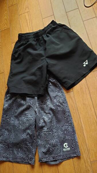 ヨネックス ベリークール ハーフ パンツ130黒+ジローム ハーフパンツ140 2枚セット スポーツ テニス卓球バドミントン