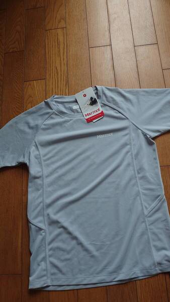 新品タグ付マーモット吸水速乾UVカットTシャツ ライトグレー レディース キッズ