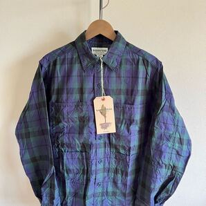 ★美品★SASSAFRAS ササフラス SF-191437 Pruner Leaf Half プルーナーリーフハーフ Oxford Check ボタン 長袖シャツ メンズS