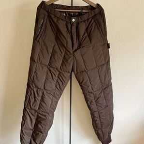 ★美品★TAION タイオン ワーク リブ ダウン パンツ ユニセックス ダークブラウン L 131PTWK