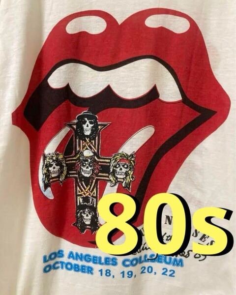 80's ローリングストーンズ ガンズ 激レアtシャツ L