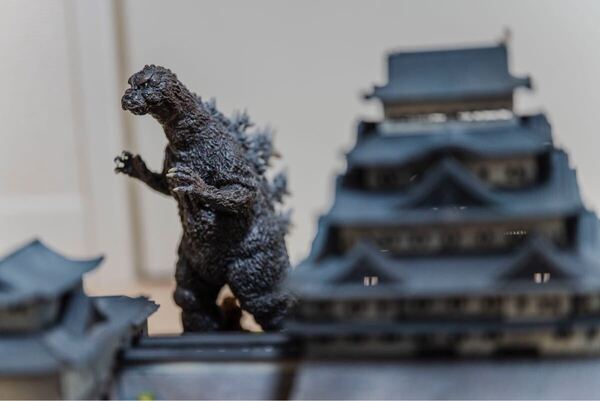 M1号 ゴジラ 名古屋城に接近!! ガレージキット 完成品 塗装済み フィギュア