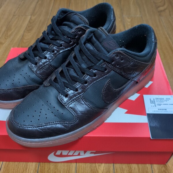 28.5cm NIKE DUNK LOW SE ナイキ ダンク ロー USED 箱付 ブラック ブラウン スニーカー