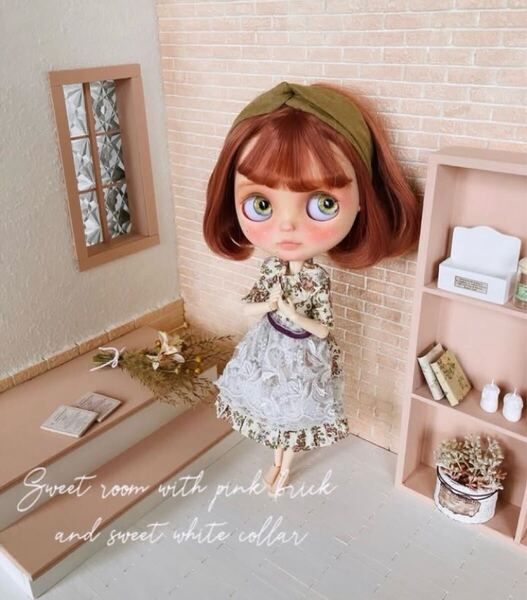 ミニチュア ドールハウス 背景ボード 壁 床 ブライス リカちゃん 1/6 家具 オビツ 棚 机 ドール ドール家具 カスタムブライス Blythe