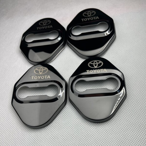自由DIY ドアストライカーカバー トヨタ TOYOTA 4個セット ブラック 車用ドアロックカバー