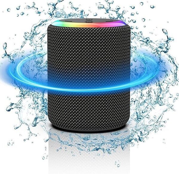 Bluetooth スピーカー 防水IPX7お風呂 LEDライト付き 重低音 ポータブルスピーカー 小型 Type-C充電 Bluetooth5.3 大音量TFカード AUX対応